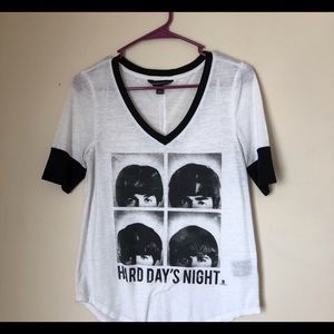 Black and white Beatles T-shirt